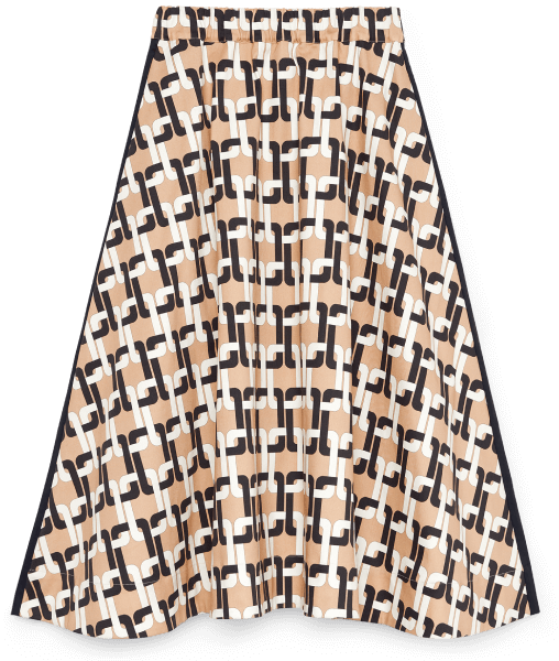 G. LABEL Evie medium-length printed skirt, goop, $ 495