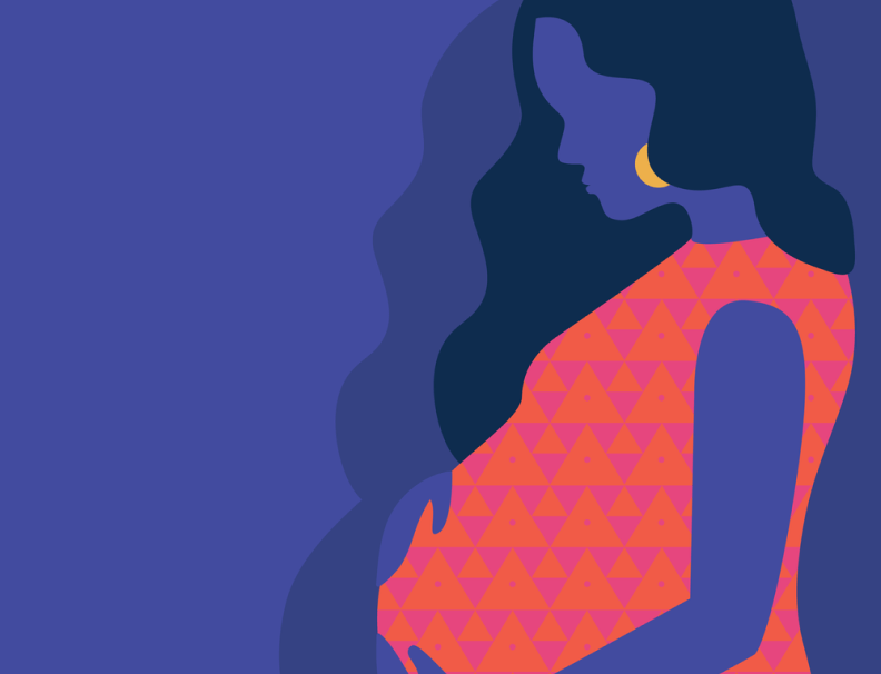 vector art of pregnant woman