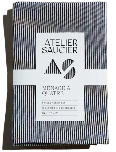 دستمال سفره Atelier Saucier Hickory Stripe ، مجموعه 4 تایی ، 66 دلار