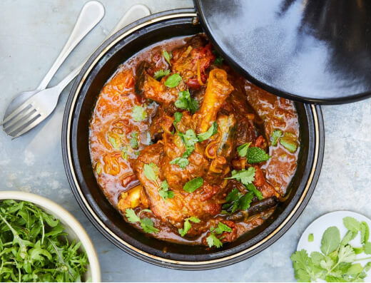 Lamb Tagine with Tomatoes, Saffron, and Cinnamon