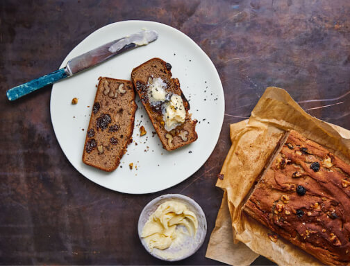     Ajda's banana bread with salted butter