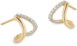 G. Label Emily Yellow Gold and Pavé Split Earrings