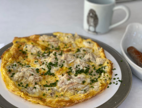 Open-Faced Crab Omelet