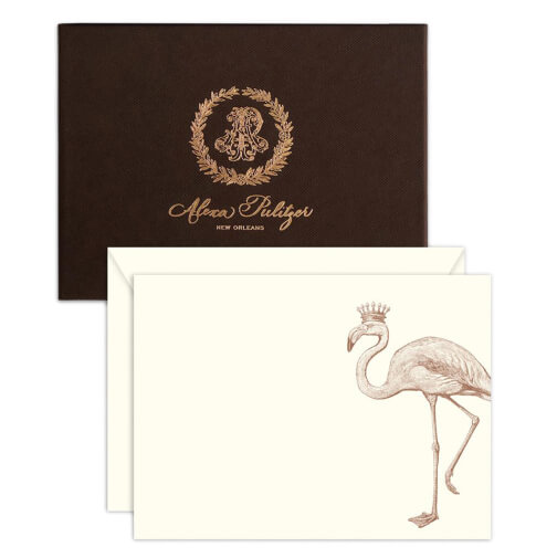 Alexa Pulitzer Luxe Royal Flamingo Engraved Notes