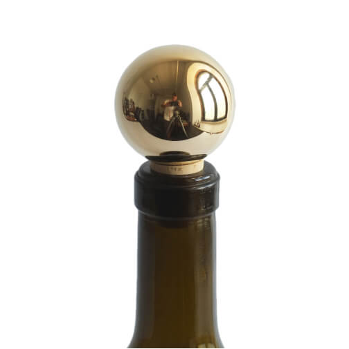 FS Objects Brass Dome Mass Wine Stopper goop, $76