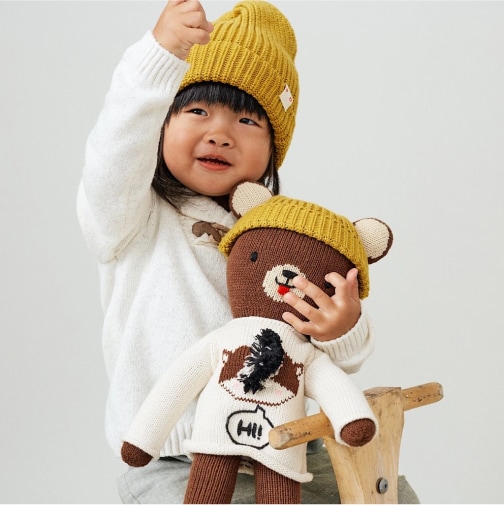 Red & Olive Co. Mr. Beary and Beanie Set Red & Olive Co., $88