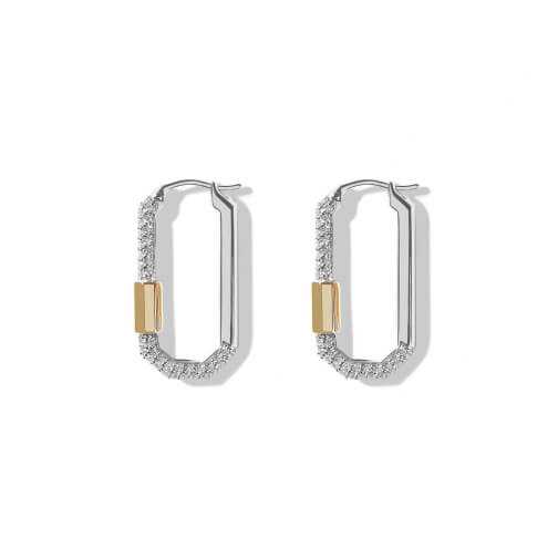 AS29 Medium Pavé Diamond 
        Lock Earrings