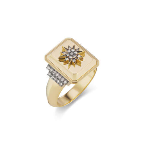 Sorellina Solid Gold Signet Ring
