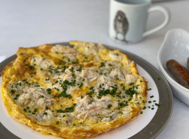 Open-Faced Crab Omelet