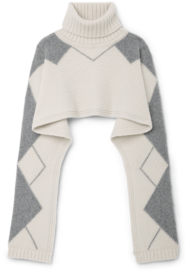 G. Label Luna Argyle Turtleneck cape goop, $525