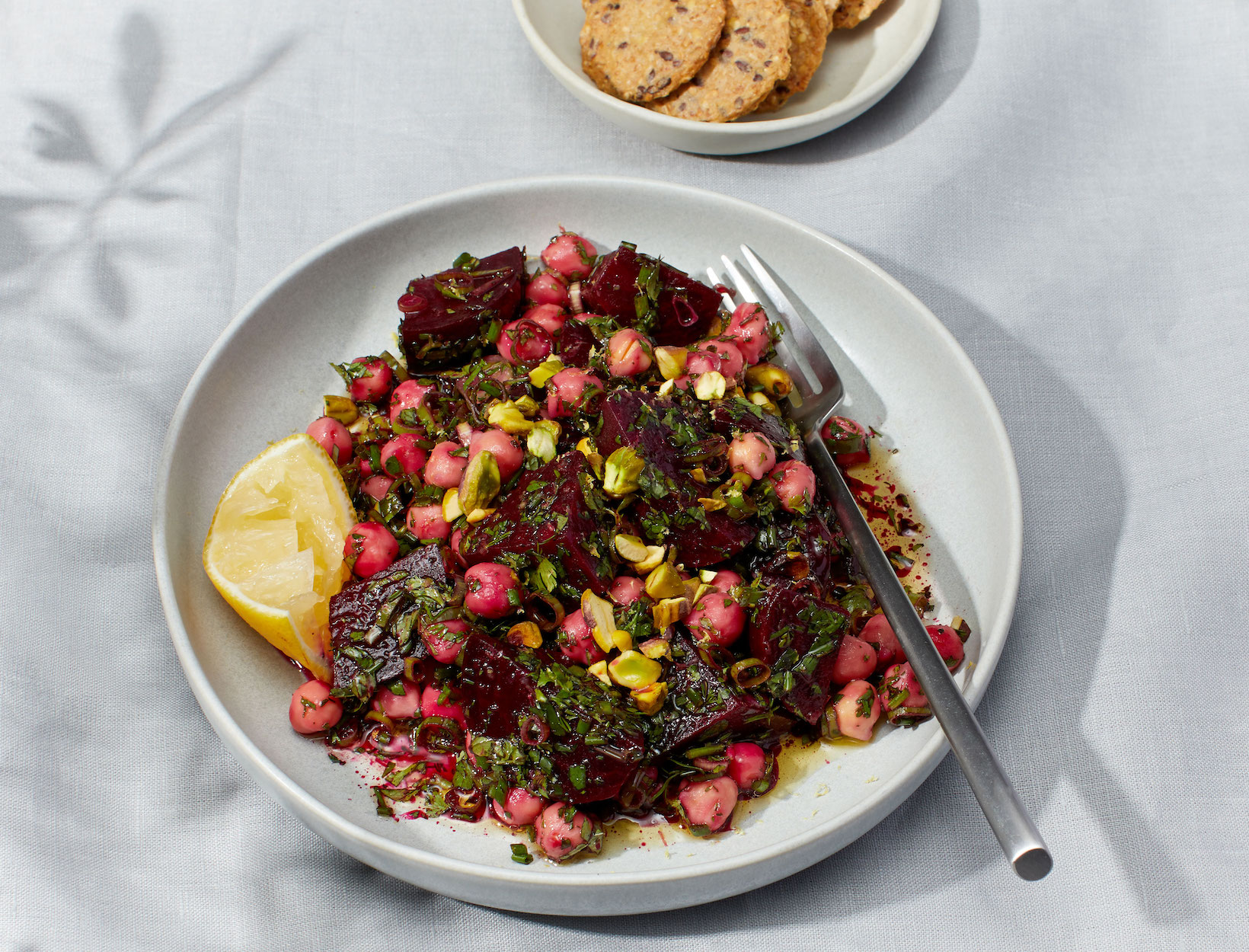 Glow Bowls with Citrus Mint Marinated Chickpeas, Kale, and Roasted Beets