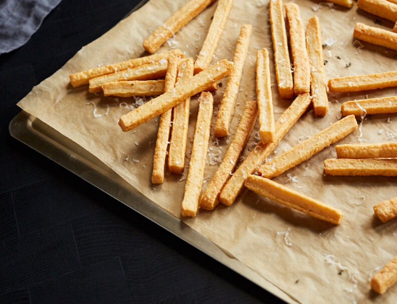 Parmesan and thyme straws