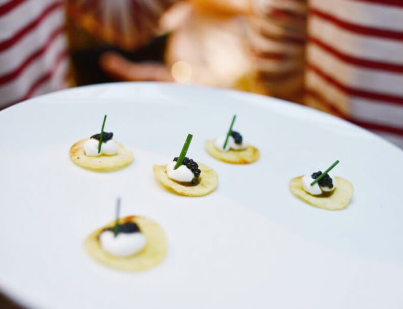 French Fries with Caviar and Crème Fraîche