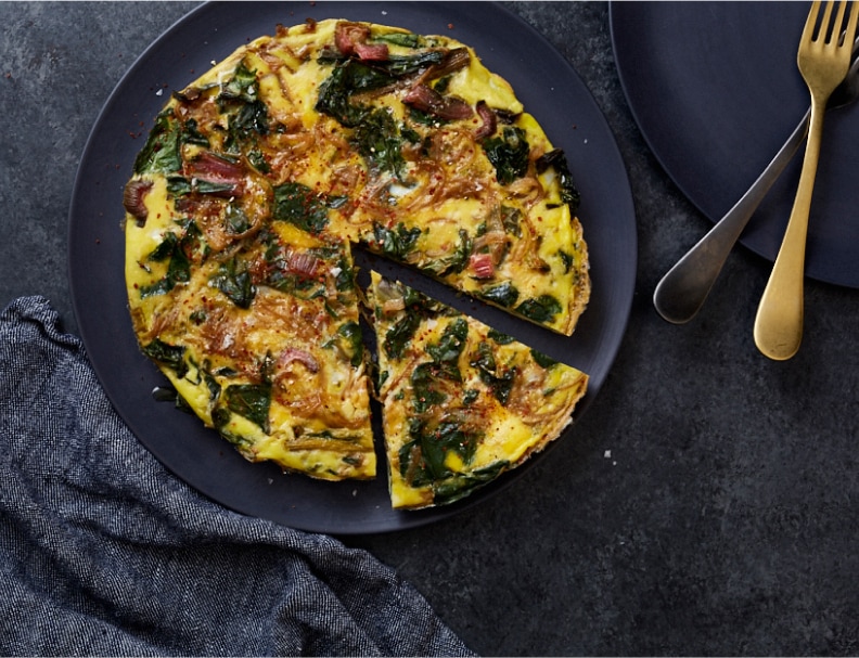 Frittata with Caramelized Onions and Greens