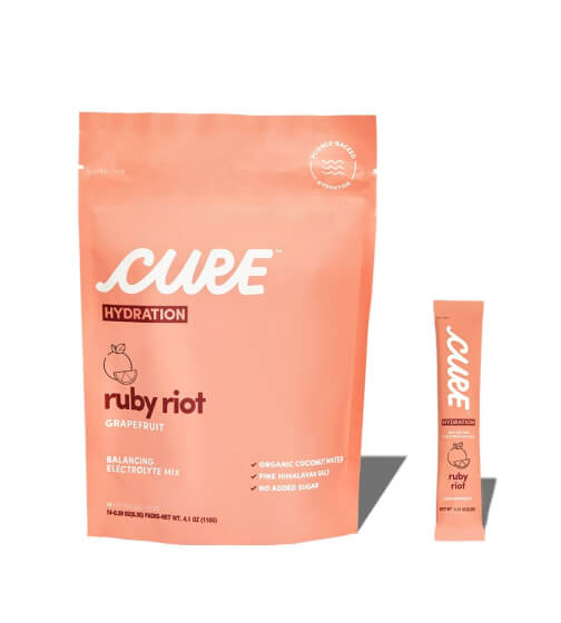 Cure Hydration Ruby Riot Grapefruit Daily Electrolyte Mix goop, $25