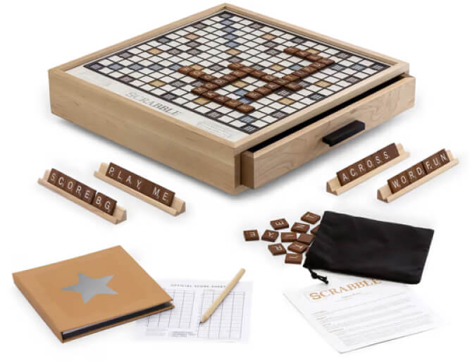 WS Game Company Maple Luxury Edition Scrabble