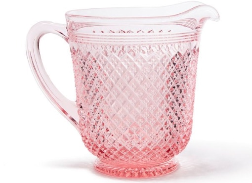 Mosser Glass Pink Glass Pitcher goop, $45