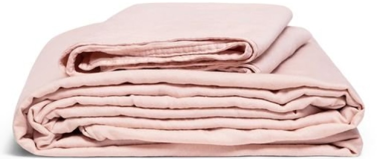 Morrow Organic Matte Sateen Sheet Set successful  Blush, goop, $219
