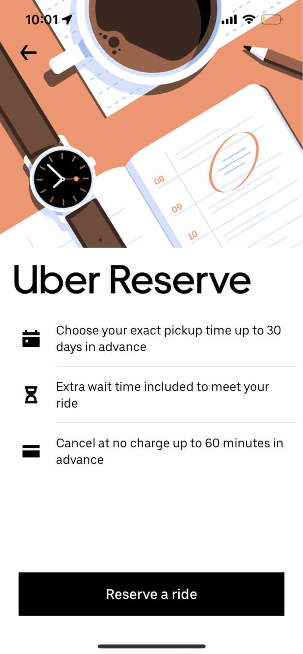 Uber reserve
