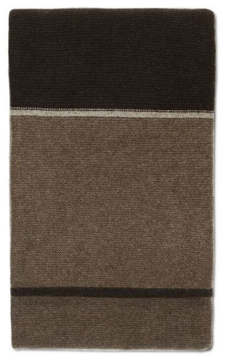 Hangai Striped Three-Toned Purl Knit Yak Down Throw-INV, goop, $525 