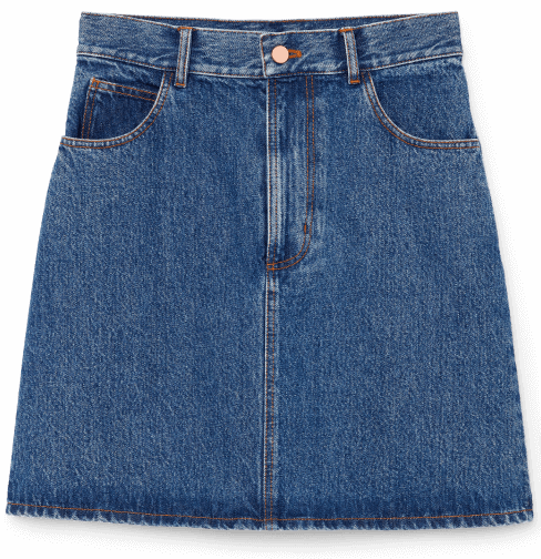 G. LABEL Harlow A-Line Denim Mini Skirt, goop, $275