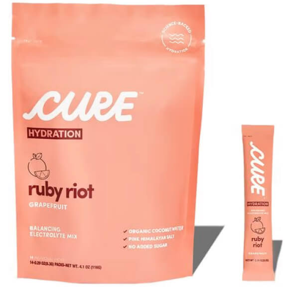Cure Hydration Ruby Riot Grapefruit 14ct Pouch goop, $25