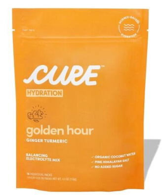 Cure Hydration Golden Hour Ginger Turmeric 14ct Pouch