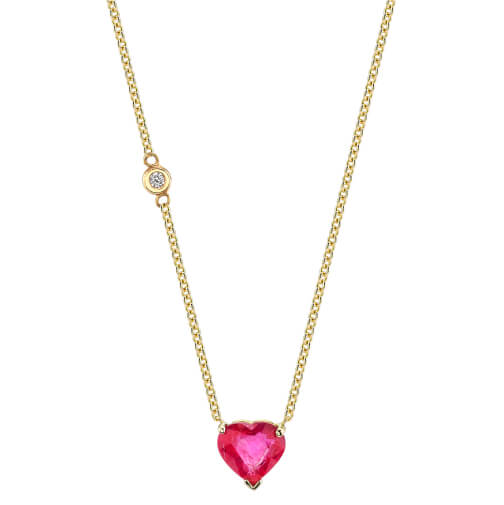 Shay Jewelry 18K Ruby Heart Necklace
