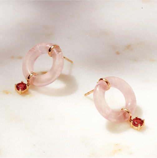 Bondeye Jewelry Rose Quartz Munchkin Earrings