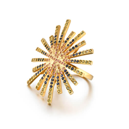 Madhuri Starburst Fancy Sapphires Ring