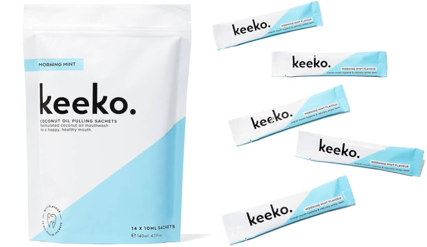 Keeko Morning Mint Oil Pulling Sachets goop, $39