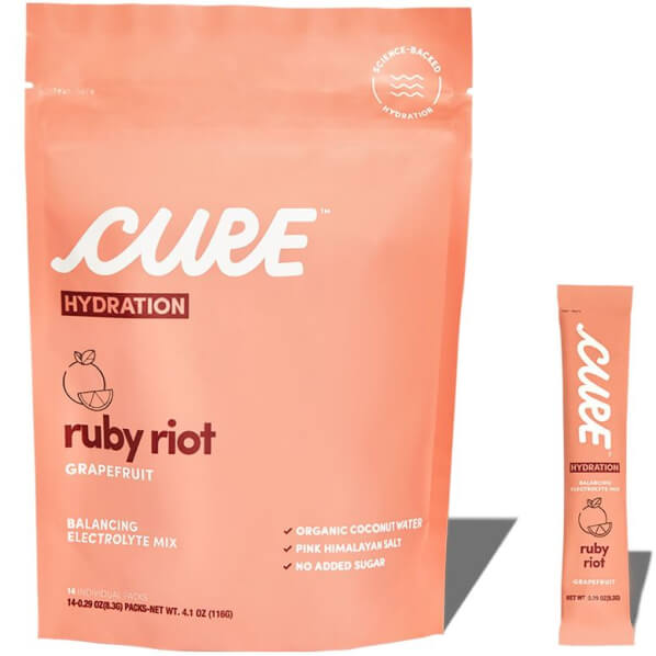 Cure Hydration RUBY RIOT GRAPEFRUIT DAILY ELECTROLYTE MIX goop, $25