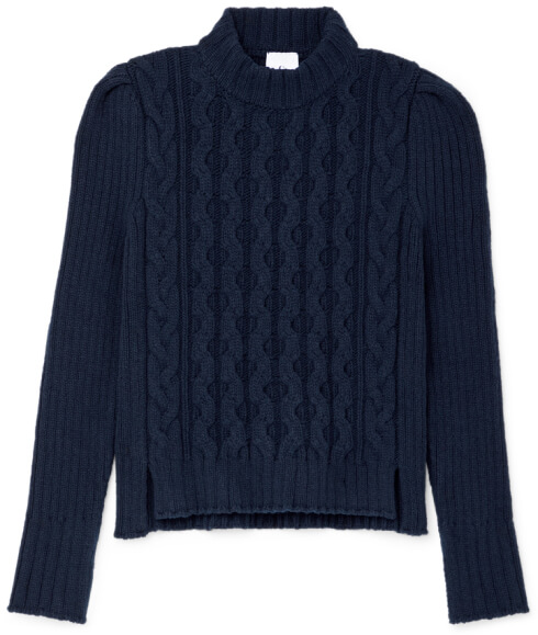 G. Label Ryanne Puff-Sleeve Cable Sweater goop, $595