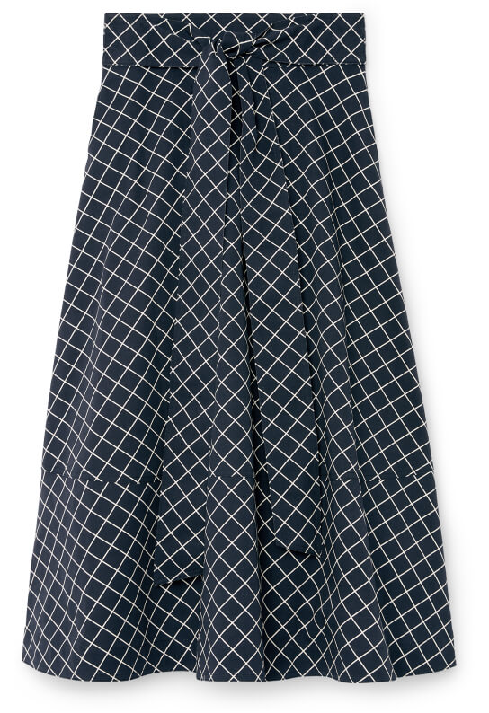 G. Label Crosson Grid-Print Skirt