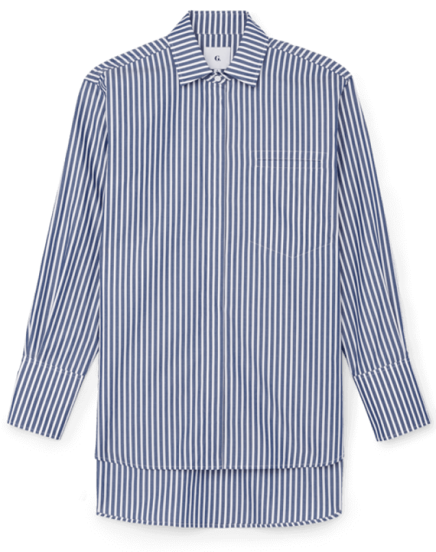 G. Label Fabian striped button-up shirt goop, $395