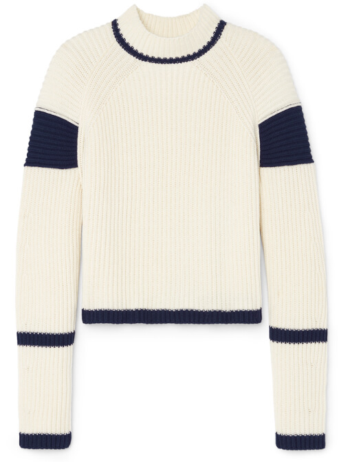G. Label gervais round-sleeve ribbed sweater