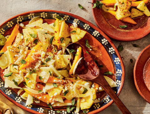 Gaspacho Moreliano (Mango, Pineapple, and Jicama Salad with an Orange-Lime Dressing)