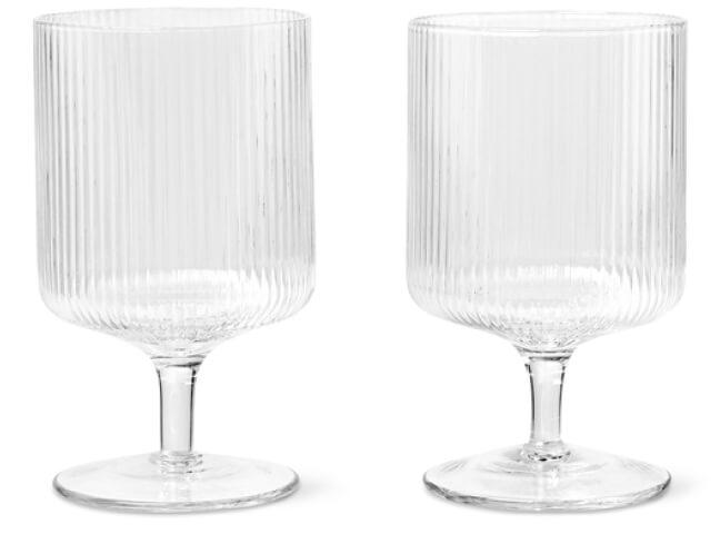 Ferm Living Ripple Wine Glasses, Set of 2 goop, $55