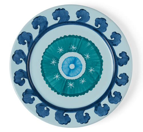 Emporio Sirenuse Circle Charger Plate Blue Tea 