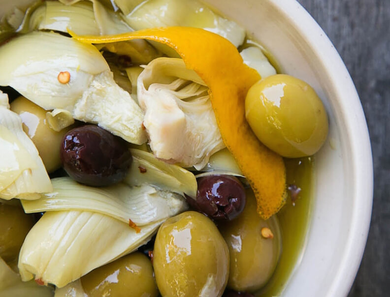 Marinated Olives and Artichoke Hearts