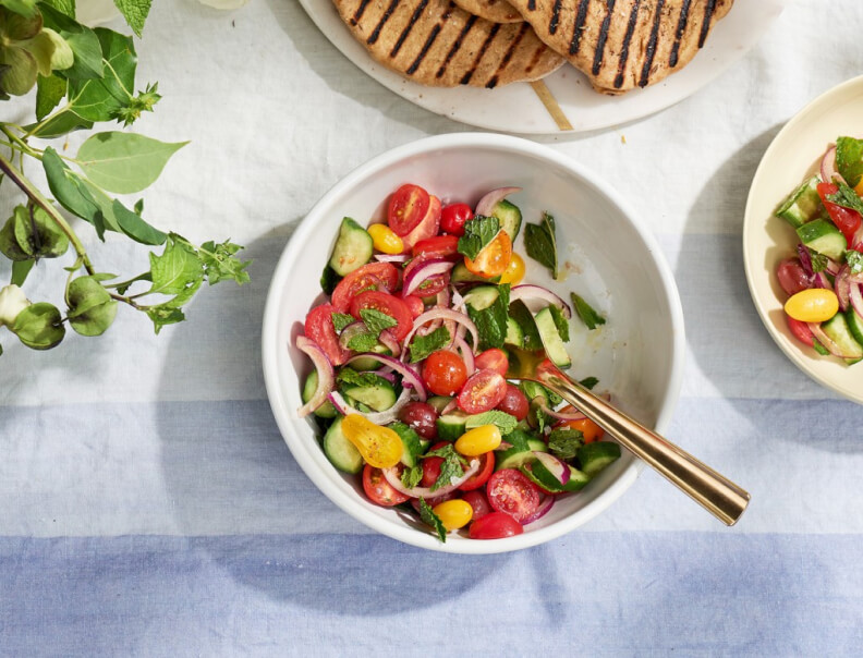 Tomato Cucumber and Mint Salad