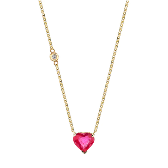 Shay Jewelry 18-Karat Ruby Heart Necklace