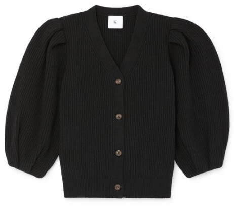 G. Label Foster Ribbed puff sleeve cardigan