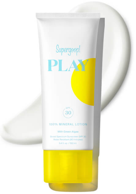 Supergoop Play 100% Mineral Lotion SPF 30 with Green Algae, goop, $36