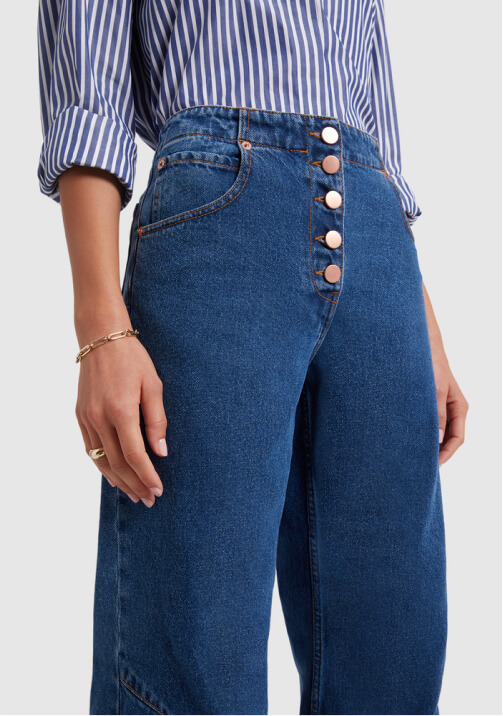 G. Label Lev Button-Fly Relaxed-Leg Jeans