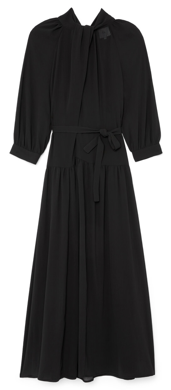 Camberlyn Pleat-Neck Midlength Dress