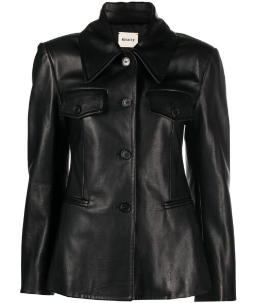 Khaite leather jacket Farfetch, $4,160