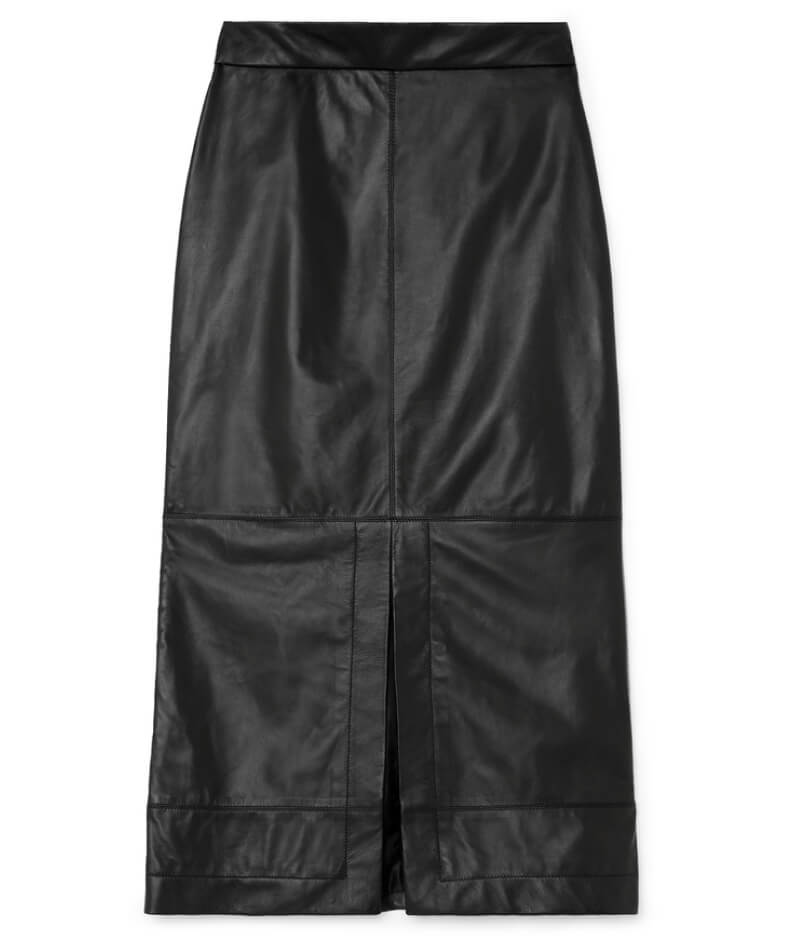 G. Label Arlo Straight Leather Skirt