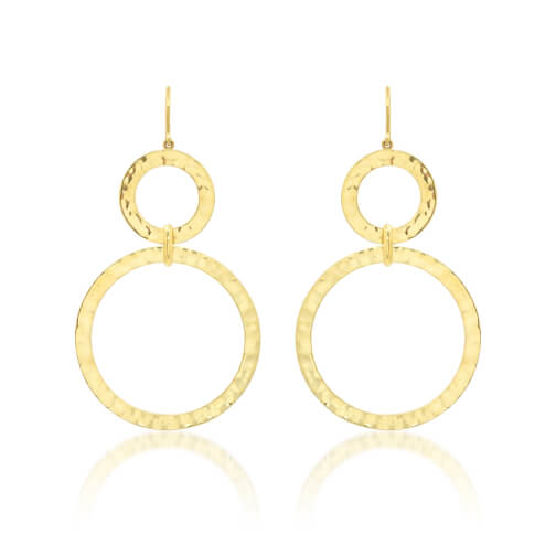 Jennifer Meyer Graduated Hammered Open Circle Earrings