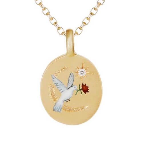 Cece Jewellery The Dove & Rose Pendant & Chain goop, $2,420